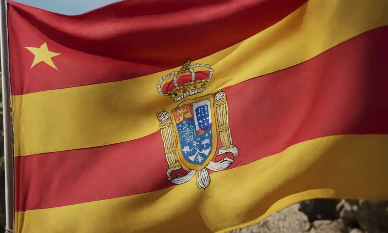 Bandera española con detalles históricos