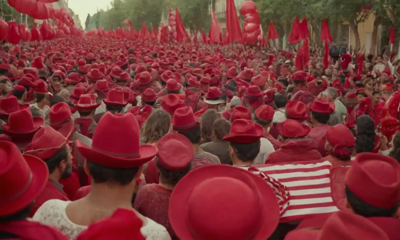 Fiestas populares y trabajadores con pañuelos rojos