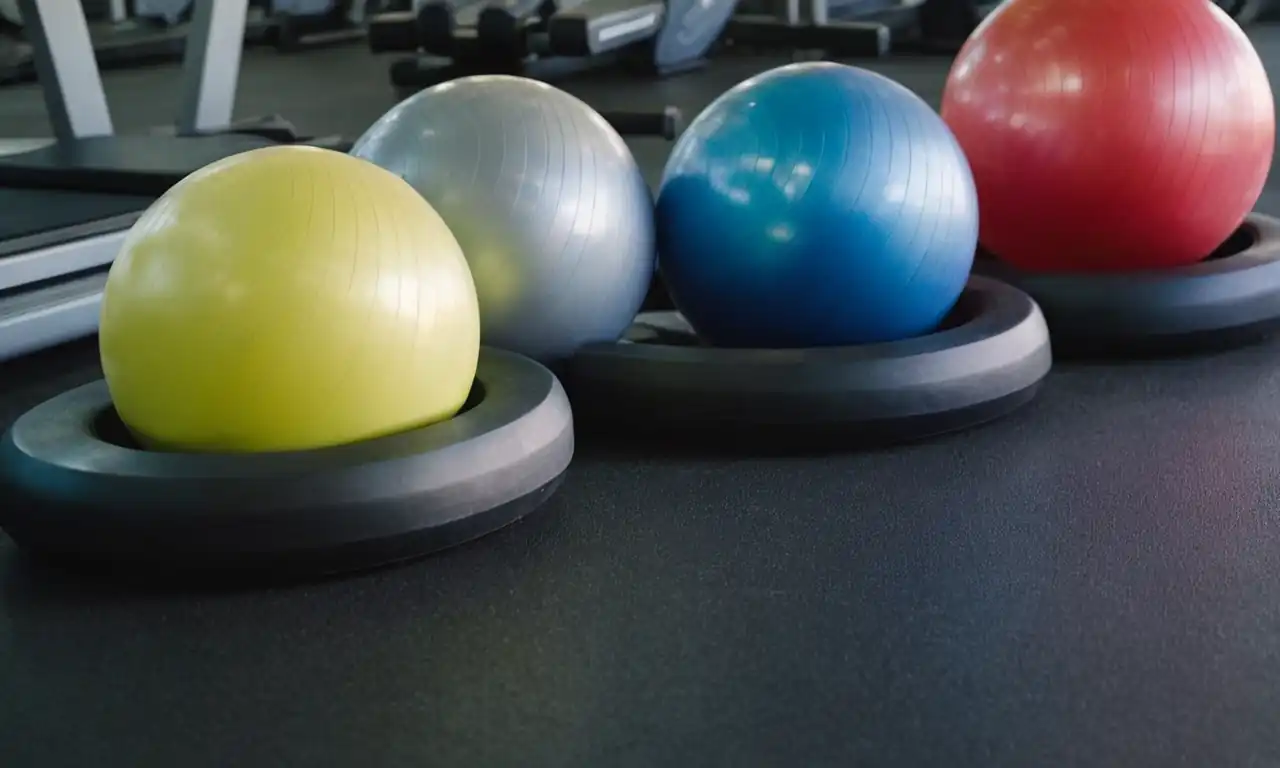 Gym equipment, exercise balls, treadmills, fitness trackers