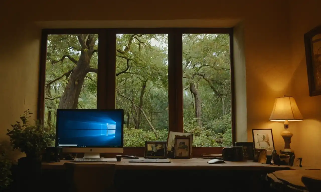Windows desktops con personas moviendo archivos