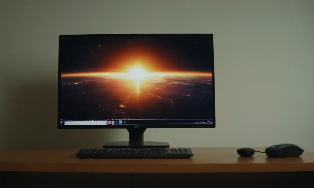 Un ordenador portátil con una pantalla brillante y un cursor enfocado