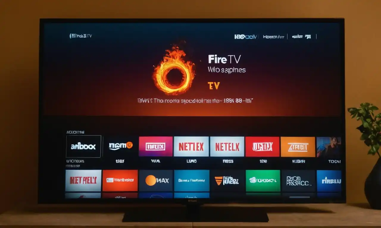 pantalla Fire TV brillante con HBO Max abierta