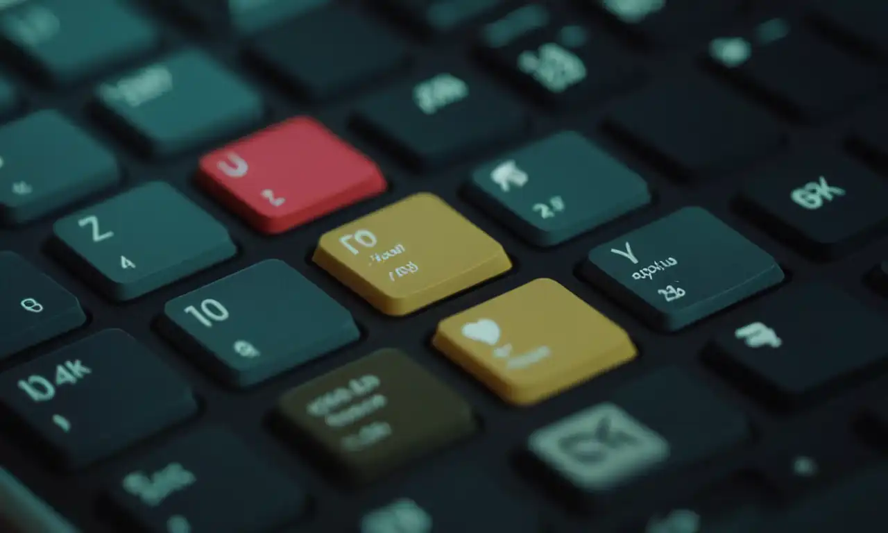 2 dedos apretados en un teclado, con una u mayúscula