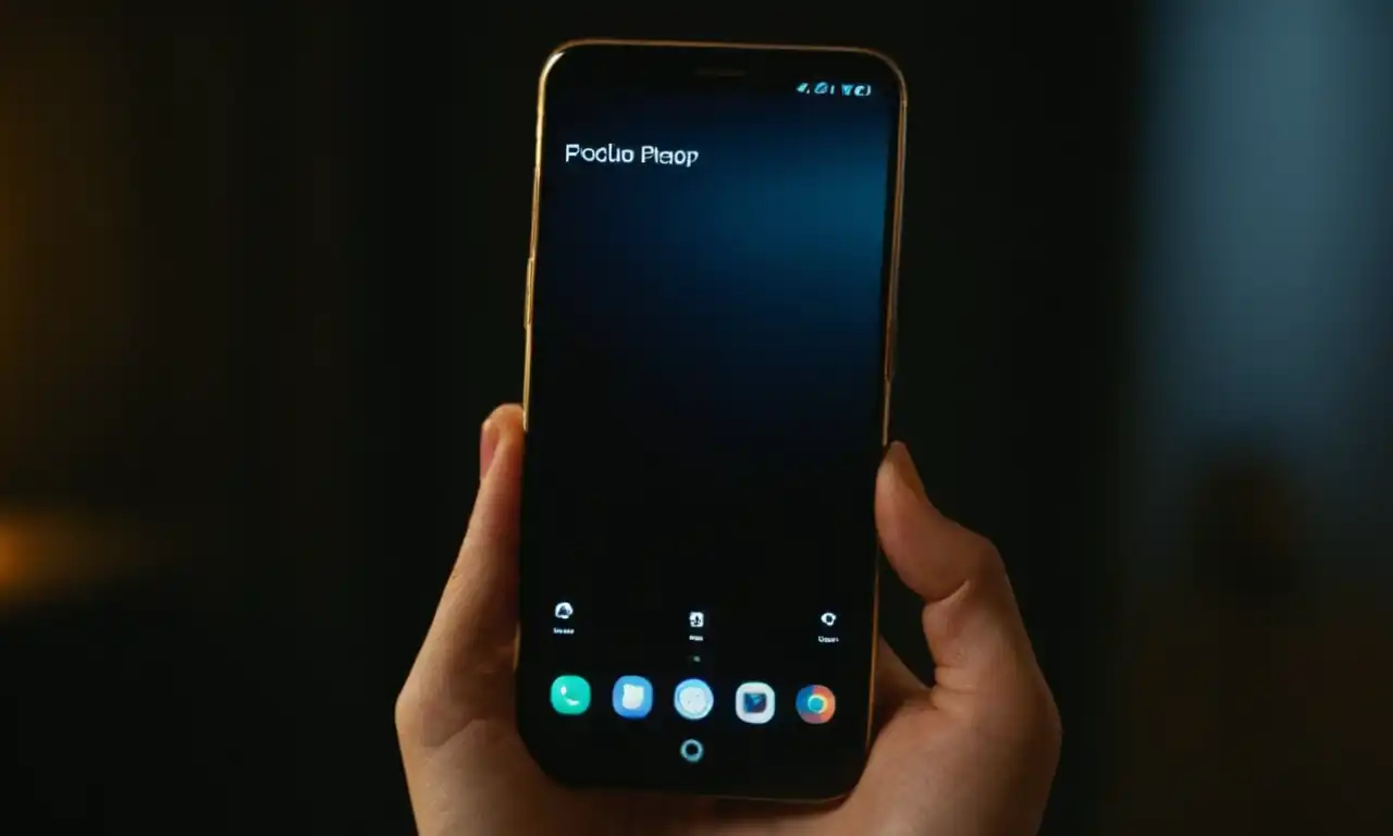 ¿Un smartphone con una pantalla bloqueada y un fondo oscuro