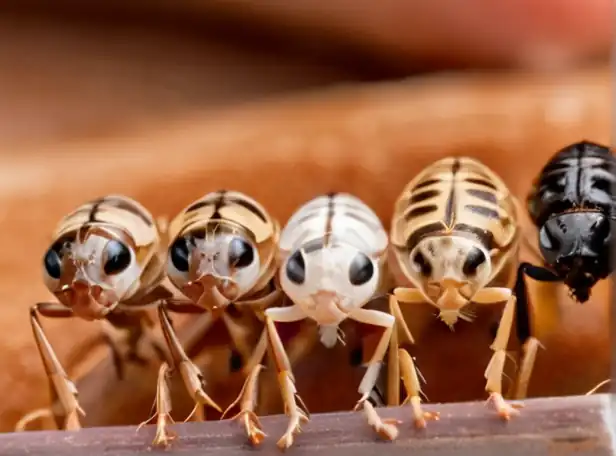 Fleas biting people in different skin tones