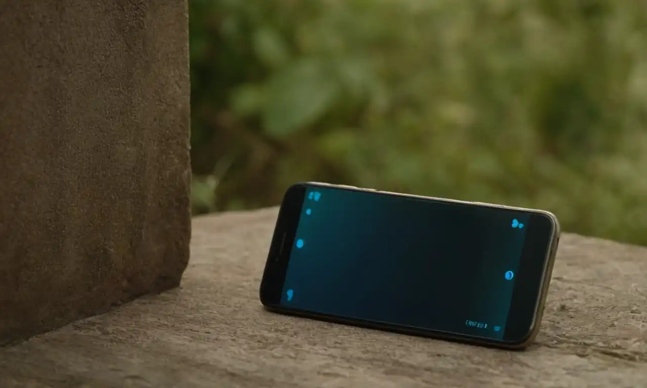 Un smartphone con pantalla bloqueada y un fondo de errores