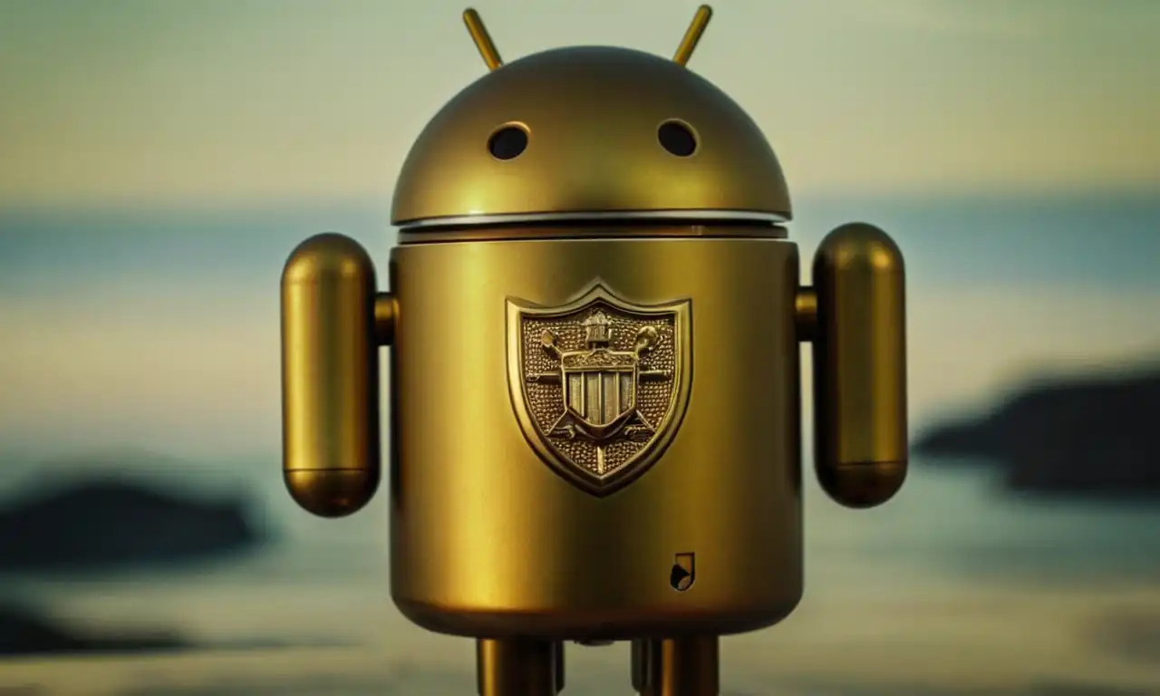 Escudo de Android rodeado por iconos de errores