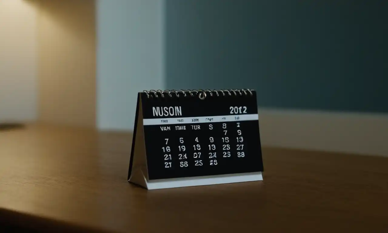 Un calendario con fecha 31/12 y una pregunta escrita en blanco