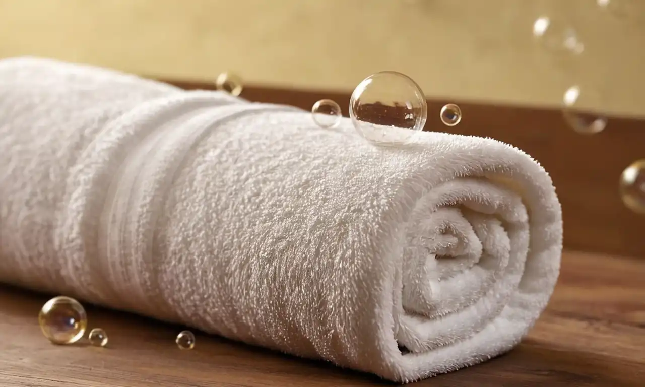 Gentle soap bubbles, soft towel, moisturized skin