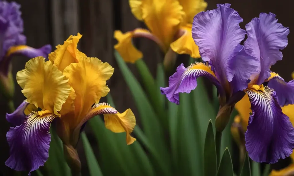 Colorful irises