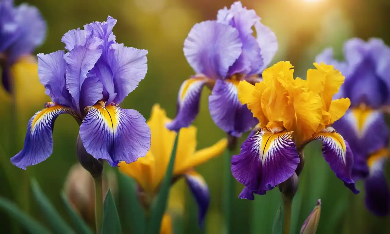 Colorful irises, sparkling light, mesmerizing patterns