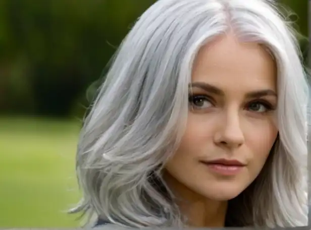 Silver hair embracing natural beauty