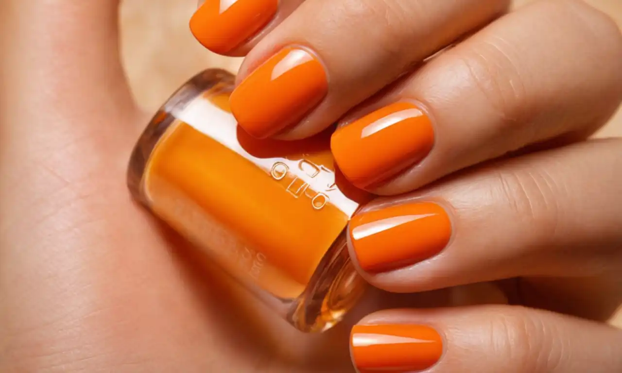 Gel polish stuck on nail, sticky tape roll, orange stick and a glass surface