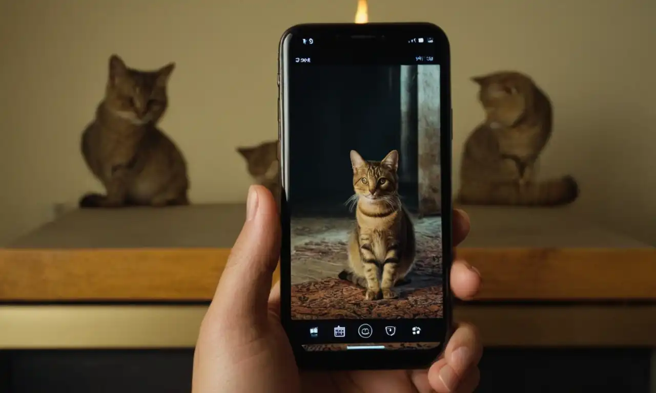 Un smartphone con pantalla iluminada y un historial de chats