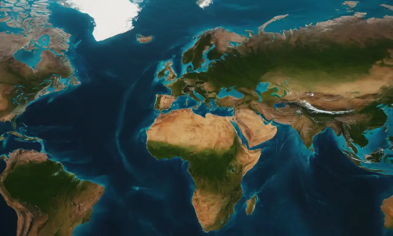 3D mapas flotando sobre una pantalla