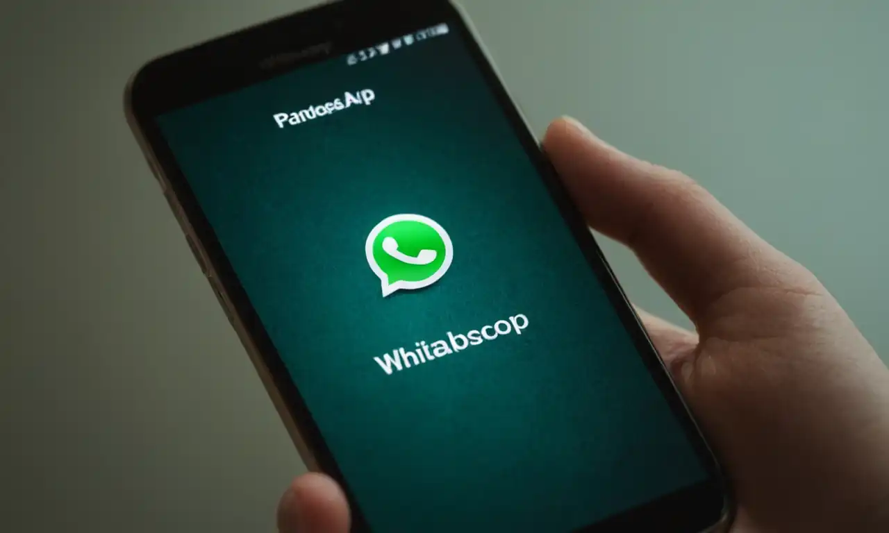 Un smartphone con pantalla desbloqueada y un perfil en WhatsApp