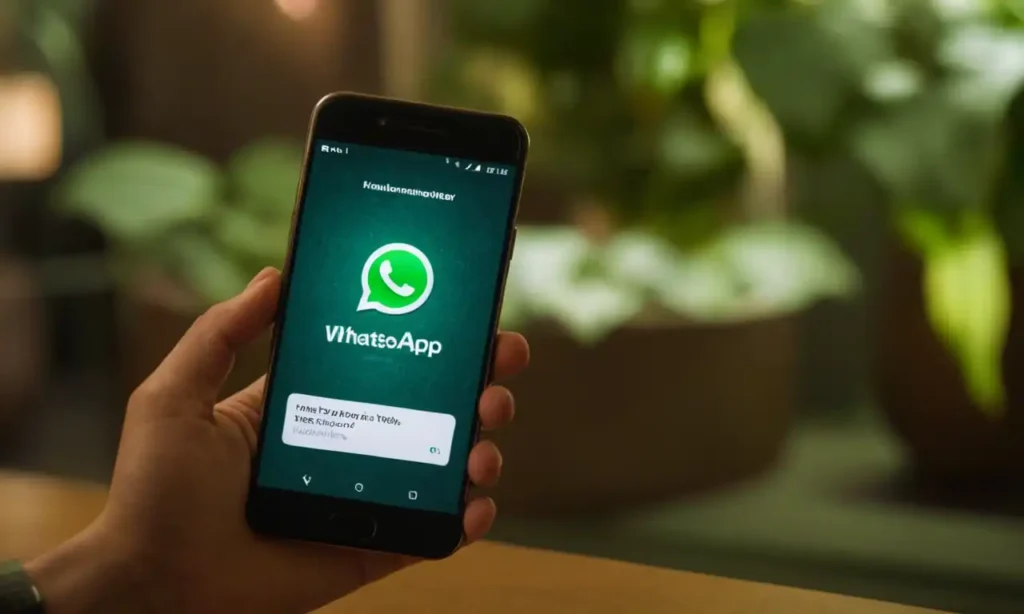 Un smartphone con WhatsApp abierto