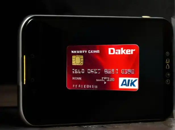 Locked credit card with error message and smartphone on a dark background