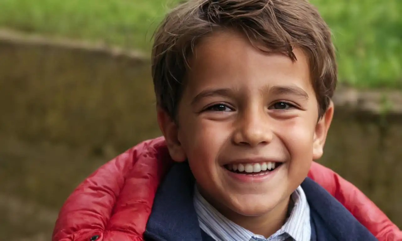 Un niño satisfecho con su progenitor, sonriendo