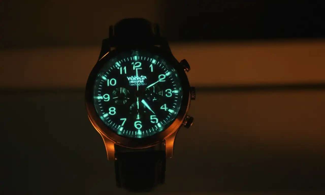 Luminoso rayo de luz iluminando un reloj digital con velocidad exacta