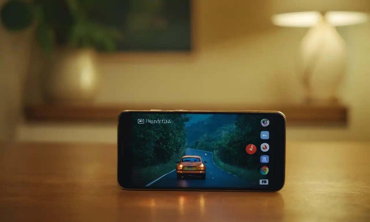 Smartphone con pantalla dividida mostrando varios iconos de aplicaciones con diferentes tiempos de uso