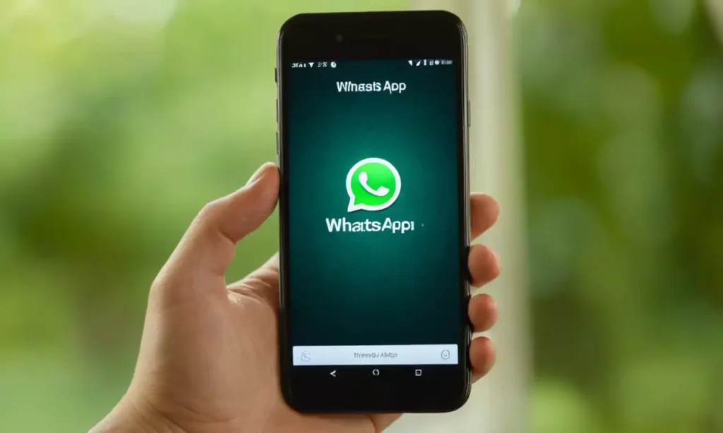 Un smartphone abierto con WhatsApp Web y una sonrisa de alegría