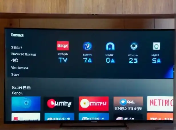 TV remote control on Samsung smart TV screen