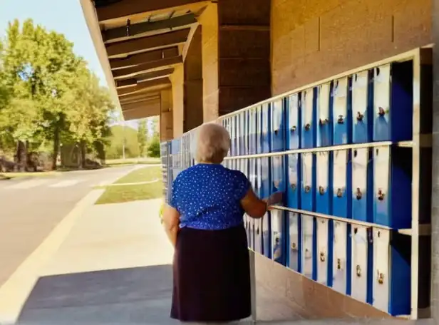 Retirees eagerly checking mailboxes on sunny mornings